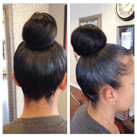 High Bun w/ Laid Edges Black Hair Bun, 2023 Hair, Ponytail Bun, Pelo Afro, Peinados Recogidos, Crochet Braid, High Bun, Hair Ponytail, Hair Laid