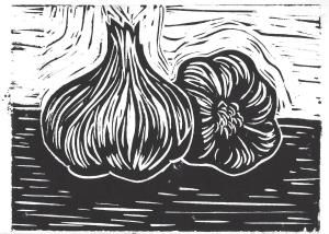 Lino Cut Prints, Garlic Food, Linoleum Print, Linocut Printmaking, Lino Art, Black And White Graphic, Lino Cut, Linocut Art, Woodcuts Prints