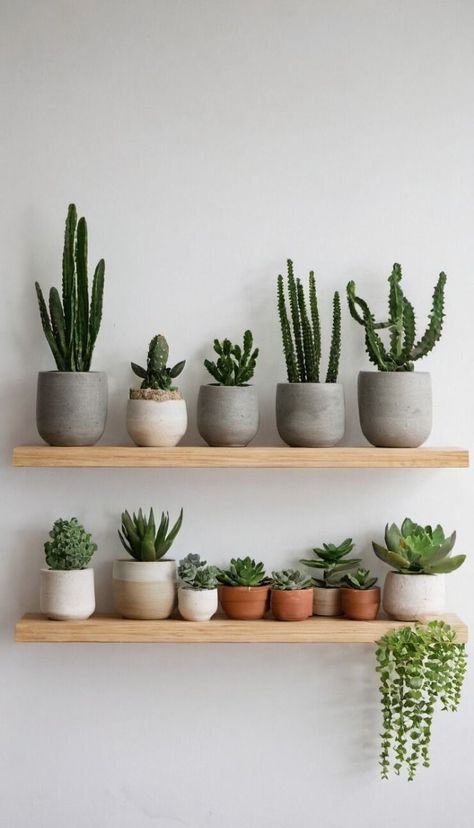 Create a living wall by mounting a frame filled with soil and small plants, like air plants or moss. This artistic approach adds texture and a unique focal point to any wall. Living Spaces Inspired Home, Ipad Widgets, Indoor Plant Display, Plants Pots, Hanging Plant Wall, Succulent Garden Diy, Gallery Wall Living Room, Plant Display, Succulent Wall