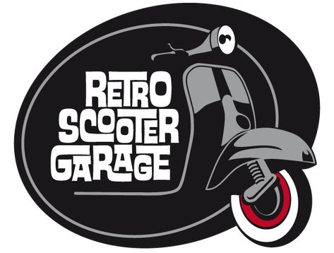 Scooter Garage, Vespa Illustration, Graphic Design Vintage, Vespa Logo, Cars Illustration, Retro Scooter, Ferrari Poster, Vespa Px, Sticker Retro