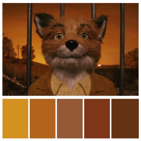 Wes Anderson Color Palette, Fantastic Mr Fox Movie, Fantastic Fox, Mister Fantastic, Wes Anderson Movies, Fantastic Mr Fox, Mr Fox, School Art Projects, Color Palette Design