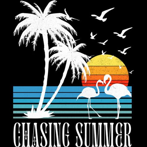 Chasing Summer T-Shirt: Flamingo and Palm Tree Silhouette is a Men's T-Shirt designed by DesignedByMarty to illustrate your life and is available at Design By Humans Palm Tree Silhouette, Artist Branding, Guy Harvey, Popular Artists, Tree Silhouette, Mens Long Sleeve Tee, Sweater Pullover, Men's Tank, Muscle Tank