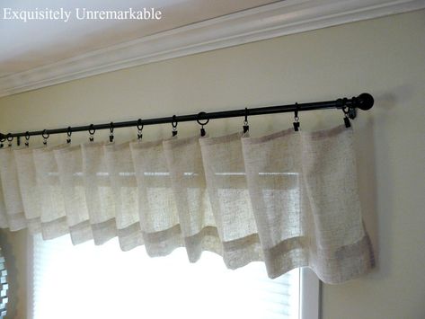 Diy Window Valance, Valence Curtain, Diy Valance, Linen Valances, Custom Valances, Kitchen Valances, Home Rental, Diy Window, Interior Design Business