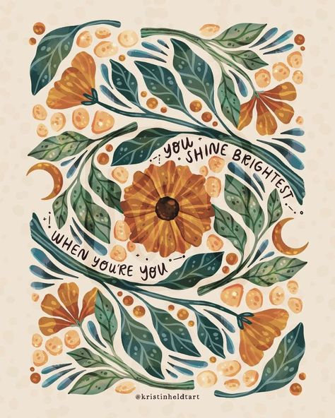 Quotes • Instagram Folk Art Flowers, Free Printable Art, Illustration Quotes, Illustrators On Instagram, Art Flowers, Perfectly Imperfect, Botanical Illustration, Graphic Poster, Graphic Illustration