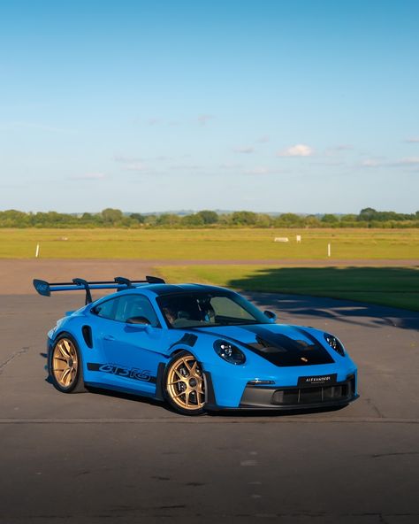 Shark blue 992 GT3 RS with Weissach pack 🤯 Thanks to @alexanders_prestige for letting me shoot this beautiful machine 💙💙💙 #porsche #porschemoment #992gt3rs #sharkblue #911gt3rs #weissachpackage #supercars #supercarsoflondon #bicesterheritage Shark Blue Porsche, Porsche Gt3 Rs Blue, Porsche 992 Gt3 Rs, 992 Gt3 Rs, 992 Gt3, Blue Cars, Porsche Gt3 Rs, Porsche Gt3, Import Cars