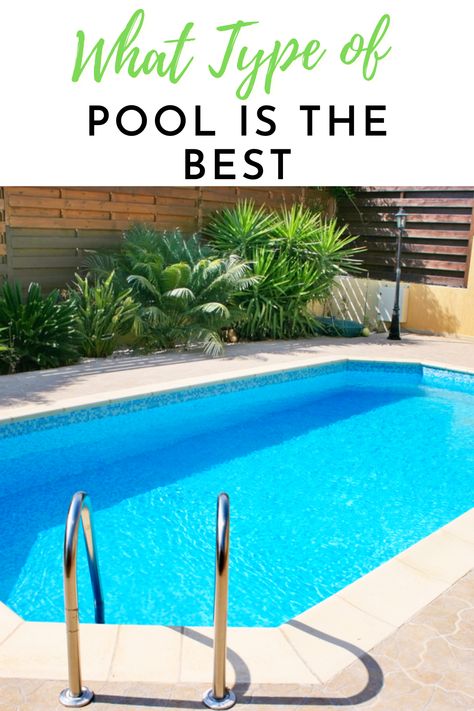 When it comes to the best type of pool, this will depend on your yard and personal situation. All the different types of pools have their own pros and cons. However, there are some that are perhaps better than others. Types Of Pools, Pool Shapes, Vinyl Pool, Vinyl Liners, Concrete Pool, Fiberglass Pools, Building A Pool, Pool Maintenance, Natural Pool