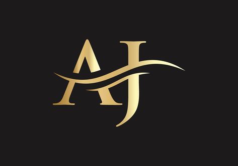 Initial linked letter AJ logo design. Modern letter AJ logo design vector Aj Logo Design, J Letter Images, Jewelry Brand Logo, Aj Logo, King Queen Tattoo, Logo Design Samples, J Names, Design With Letters, Logo Design Modern