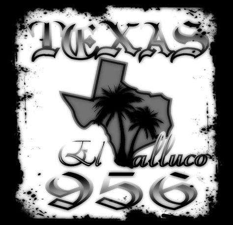 Valluco 956 Tattoo, 956 Valley, Airbrush Tattoo, Rio Grande Valley, Chicano Drawings, Chicano Art Tattoos, Chicano Art, Sugar Skull, Art Tattoo