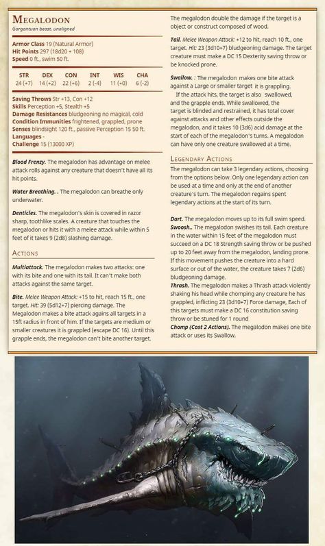 Leviathan Dnd 5e, Dnd Underwater Monsters, Aquatic Dnd Creatures, D&d Beasts, Dungeons And Dragons Homebrew Monsters, Homebrew Monsters, Dnd Creatures, Dnd Monster, Monster Manual