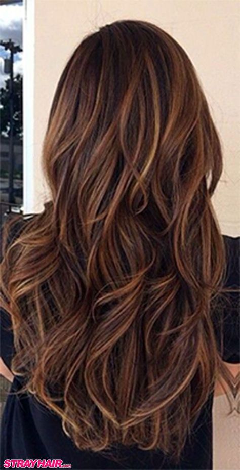 Brown Hair With Highlights And Lowlights, Rambut Brunette, Kadeřnické Trendy, Colored Hair Tips, Hot Hair Colors, Vlasové Trendy, Caramel Highlights, 2015 Hairstyles, Auburn Hair