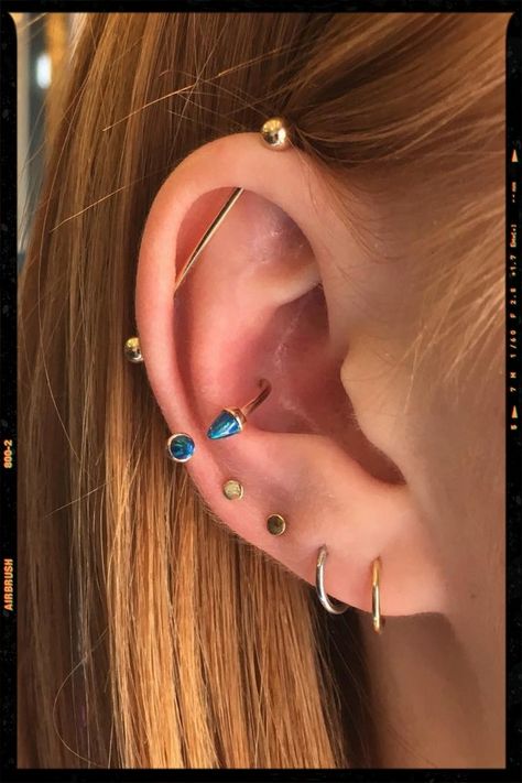 Industrial Piercing Piercing Combinations, Ear Piercing Combinations, Ear Style, Industrial Piercing, Dream Jewelry, Ear Jewelry, Pretty Jewellery, Ear Piercings, Ear Cuff