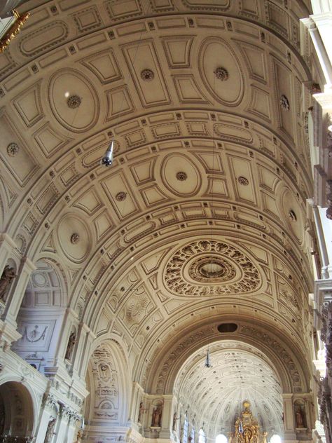 barrel vaulting | The facade is under renovation, but apparently this is what it looks ... Vault Design, Barrel Vault, Barrel Vault Ceiling, Barrel Ceiling, Gothic Church, Vaulted Ceilings, The Alps, Vaulted Ceiling, Vaulting