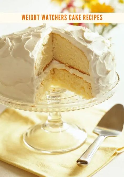 Diet Sprite Cake, Weight Watcher Cakes, Weight Watcher Cake Recipes, Ww Lemon Dessert, Weight Watchers Birthday Cake, Ww Yellow Cake Mix Recipes, Ww Cake Recipes, Weight Watchers Angel Food Cake Recipes, Ww Cake Mix Recipes