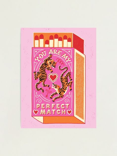 "Perfect Match" Photographic Print by uellaaa | Redbubble Perfect Match Art, Match Poster, Match Art, Posters For Sale, Vertical Poster, Tigers, Perfect Match, With Love, For Sale