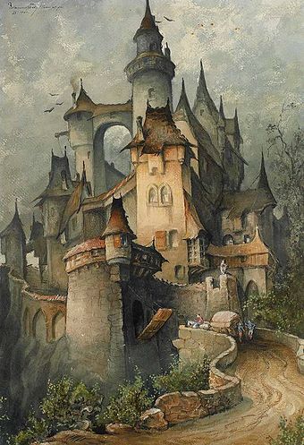 Hanns Bolz – Wikipedia Romantic Castle, Castle Painting, Castle Art, Odaiba, 캐릭터 드로잉, Fantasy Castle, Fantasy City, Fairytale Art, A Castle