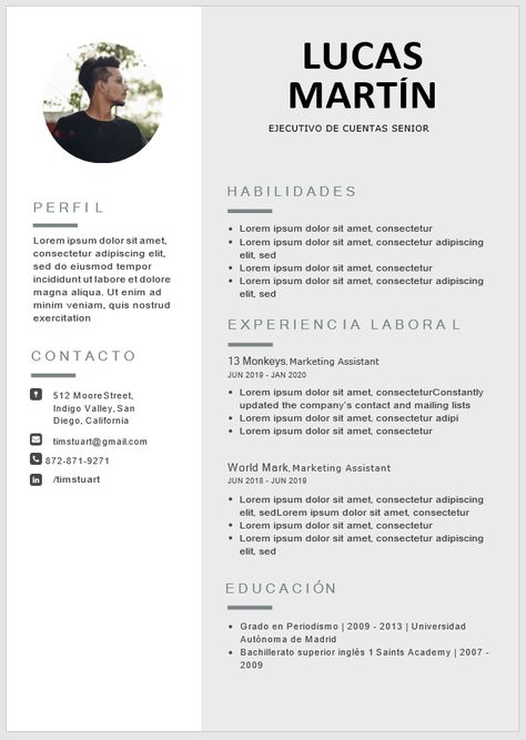 Las 20 mejores plantillas de curriculum vitae en Word para 2022 Curriculum Vitae Template Free, Curriculum Vitae Design, It Cv, Cv Inspiration, Cv Words, Curriculum Vitae Template, Career Vision Board, Creative Cv, Portfolio Template Design