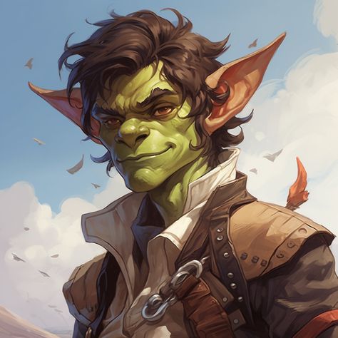 Ugly Dnd Character, Goblin Oc Male, Goblin Dnd Character Design, Goblin Portrait, Dnd Goblin Character Design, Male Goblin Art, Bugbear Character Art, Goblin Sorcerer, Goblin Character Art