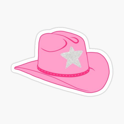 Cowgirl Hat Clipart, Cowboy Hat Sticker, Cowboy Hat Drawing, Cowgirl Clipart, Pink Cowgirl Hat, Subway Art Printables, Pink Cowboy Hat, Happy Stickers, Pink Cowgirl