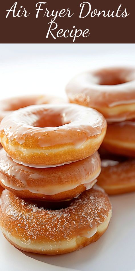 Whip up delicious and soft donuts in your air fryer with this step-by-step recipe. Ideal for breakfast or snack! No Yeast Doughnut Recipe, No Fry Donuts Recipes, Easy Air Fryer Donut Recipes, Air Fry Donut Recipe, Quick Air Fryer Desserts, Air Fryer Doughnut Recipes, Donut Recipe Air Fryer, Doughnut Baked, Air Fryer Donut Recipes