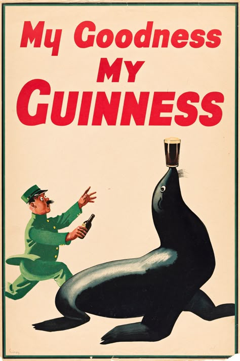 Guinness Advert, Beer Ads, Guinness Beer, Best Posters, Beer Poster, Vintage Advertising Posters, Dorm Posters, Old Ads, Best Beer