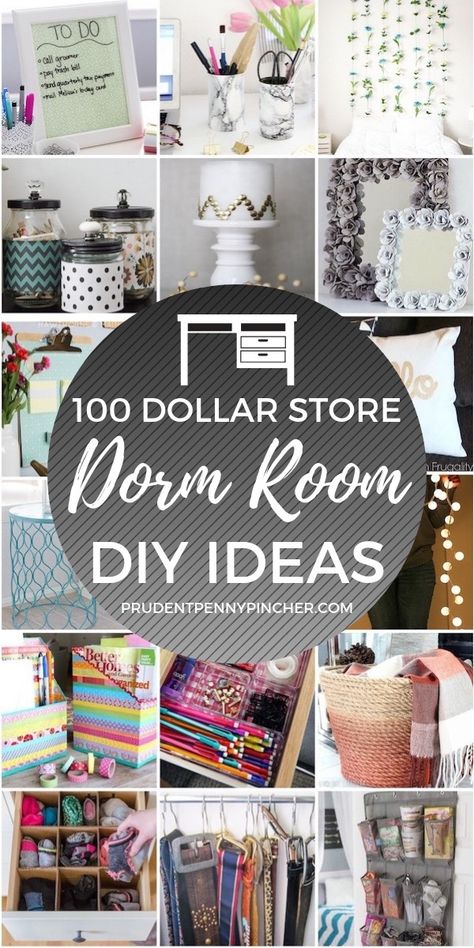 100 DIY Dollar Store Dorm Room Ideas #diy #dollartree #dormroom #homedecor #decorating #dormroomideas Dollarama Diy, Room Diy Ideas, Room Ideas Diy, Organization Room, Trofast Ikea, Dorm Diy, Dorm Room Diy, Room Store, Easy Diy Room Decor