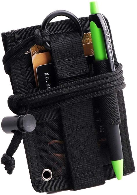 PRICES MAY VARY. Durable Construction: Made of rugged 1000D nylon so that this neck card holder not too heavy but very solid Size: 5.1" L x 3.3" W.Light, solid, easy-access EDC wallet and elastic pen holder MULTIPLE USE¨C utility for multiple occasions, a daily basis for work and all kinds of outdoors like hiking, camping, leisure and so on LARGE CAPACITY - An elastic loop holder is for storing pen and total 4 pockets including 3 micro-mesh pockets and 1 back pocket with a clear window which can Smartphone Pouch, Tactical Wallet, Molle Straps, Credit Card Organizer, Edc Wallet, Lanyard Id Holder, Neck Lanyard, School Supply Labels, Phone Holster