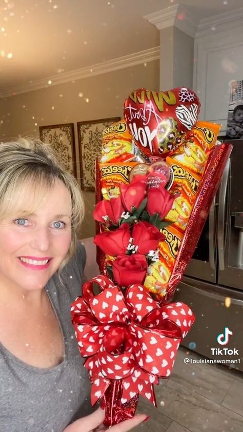 Hot Cheetos Bouquet Gift Ideas, Valentine Diy Bouquets, Valentines Bouquet For Kids, Hot Cheetos Bouquet, Diy Valentine Bouquet Ideas, Bouquet For Men Valentines, Valentines Day Bouquet Ideas, Dollar Tree Valentines Diy Ideas For Him, Dollar Tree Valentines Diy Ideas Kids