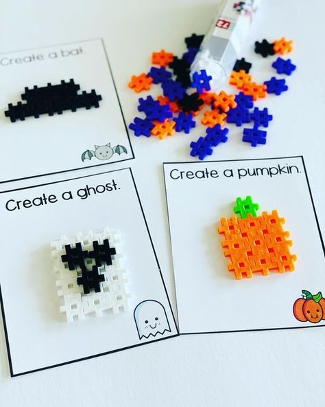 Block Play Preschool, Preschool Halloween Party, Halloween Stem Activities, Halloween Centers, Halloween Blocks, Halloween Stem, October Activities, Morning Activities, Halloween Characters