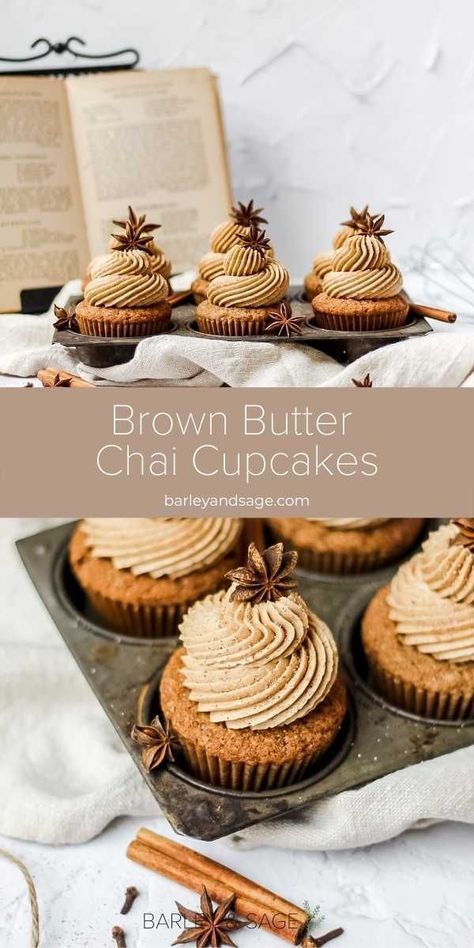 Chai Cupcakes, Spiced Buttercream, Lunch At Home, Fall Baking Recipes, Easy Lunch Ideas, Chai Spice, Snacks Für Party, Baking Sweets, Easy Lunch