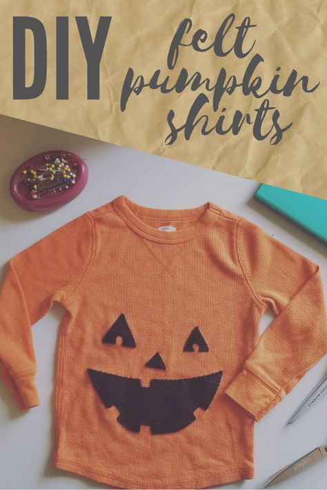 Jack O Lantern Shirt, Last Minute Couples Costumes, Cute Jack O Lantern, Diy Couples Costumes, Pumpkin Tshirt, Face Ideas, Felt Pumpkins, Diy Halloween Costumes For Kids, Costumes Diy