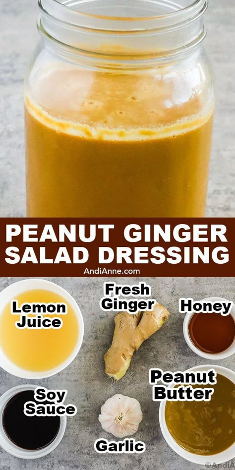 Craving a salad with that perfect, zesty kick? Look no further! This Peanut Ginger Salad Dressing Recipe is the healthy, easy, and delicious solution you've been waiting for. Homemade and full of flavor, this salad dressing is your ticket to the perfect salad bowl. Peanut Salad Dressing Easy, Homemade Ginger Salad Dressing, Healthy Salad Dressings Recipes, Peanut Butter Salad Dressing Easy, Peanut Sauce Salad Dressing, Sesame Peanut Dressing, Spicy Ginger Dressing, Citrus Honey Peanut Vinaigrette, Homemade Ginger Dressing