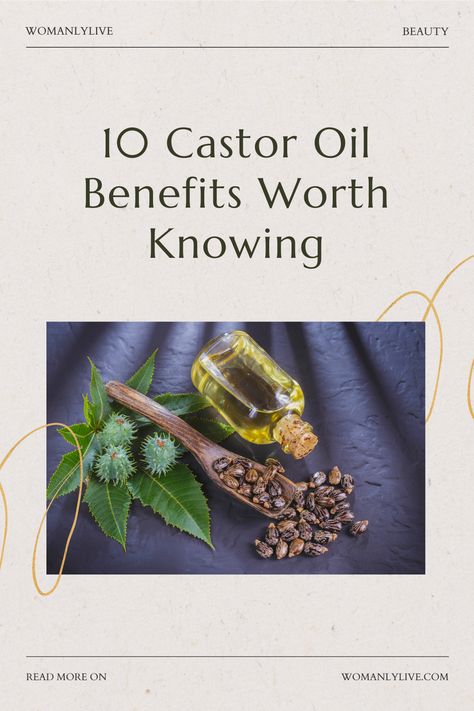 Usually, castor oil is not connected to cosmetics, but its exciting properties make this oil an essential element for women’s beauty. The oil comes from the same name’s seed, and the main compound is ricinoleic acid (over 85%). Ricinus Oil, Using Castor Oil, Bile Salts, Castor Oil Benefits, Castor Oil Packs, Induce Labor, Oil Benefits, Nail Fungus, How To Treat Acne