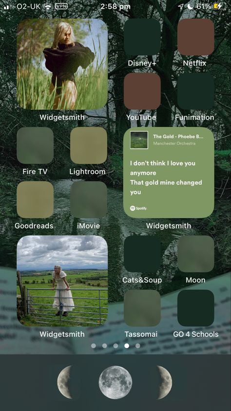 Phoebe Bridgers Homescreen, Green Forest Aesthetic, Stranger In The Alps, Manchester Orchestra, Disney Netflix, Iphone Themes, Forest Aesthetic, Moon Song, App Background