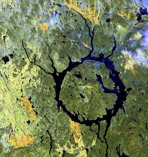 15 Surreal Satellite Images of Earth Impact Crater, Satellite Image, Earth From Space, Aerial Photo, Sistema Solar, Quebec Canada, Aerial Photography, Birds Eye, Science And Nature