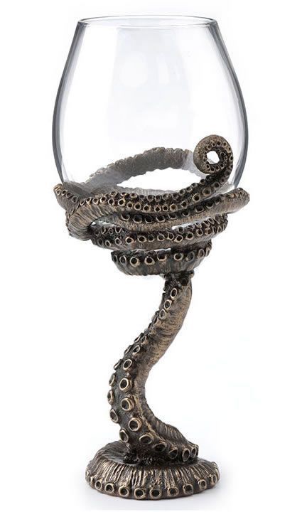 Stemmed Glassware, Octopus Decor, Steampunk Octopus, Octopus Tentacles, Octopus Art, Goth Home, Goth Home Decor, Gothic Home Decor, Gothic House