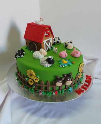 Farm Birthday Cakes, Farm Animal Cupcakes, Second Birthday Cakes, Farm Animal Cakes, Animal Birthday Cakes, Farm Animals Birthday Party, Farm Themed Birthday Party, Farm Cake, 3rd Birthday Cakes