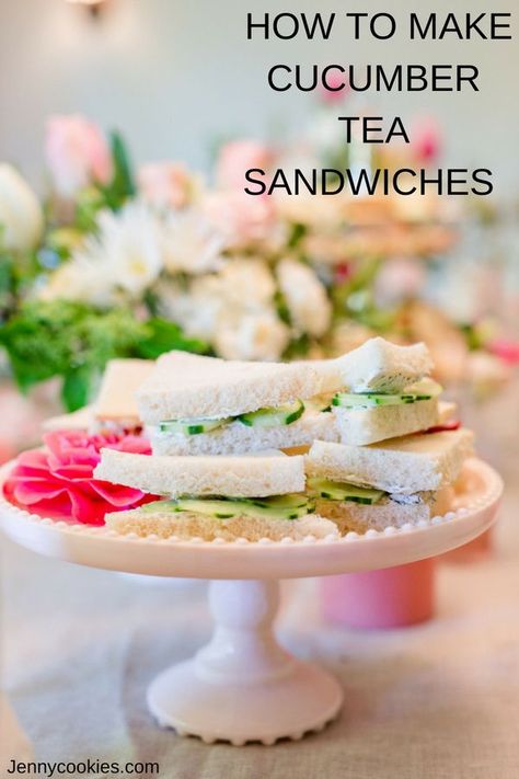 Cucumber & Dill Sandwiches | finger food recipes | tea sandwich recipes | tea party recipes | homemade sandwich recipes || Jenny Cookies #teaparty #cucumbersandwiches #teapartyfoods #recipes Cucumber Dill Sandwiches, Tea Party Birthday Ideas, Tea Party Sandwiches Recipes, Cucumber Tea, Basil Tea, Cucumber Tea Sandwiches, Tea Sandwich, Tea Sandwiches Recipes, Jenny Cookies