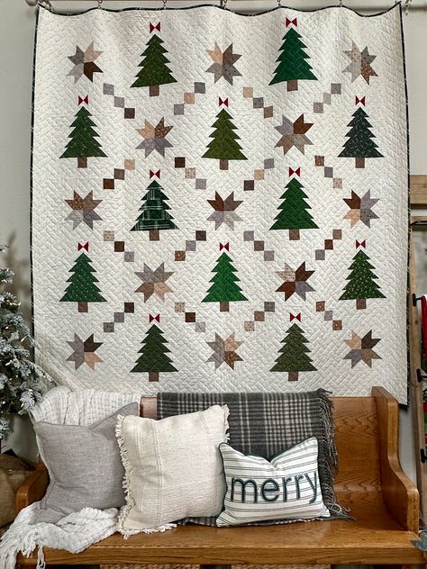 Erica Arndt, Christmas Quilting Projects, Christmas Tree Quilt, Christmas Quilt Patterns, Holiday Quilts, Pdf Quilt Pattern, Tree Quilt, Winter Quilts, Christmas Quilts