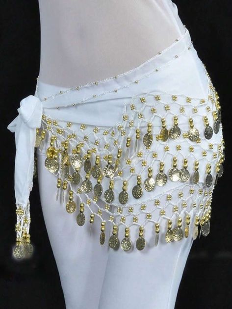 Belly Dance Hip Scarf With 98 Coins,  Dance Three Layers Gold Coin Belt, Dance Practice Hip Scarf Boho Belly Dance Hip Scarf, Belly Dance Accessories, Mermaid Hat, Coin Belt, Mens Cashmere Scarf, Hip Scarf, Belt Skirt, Belt Chain, Hip Scarves