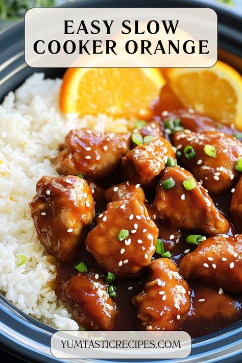 Bring the bold flavors of orange chicken to your kitchen with this fuss-free Crockpot recipe! Juicy chicken simmered in a tangy orange sauce makes for a deliciously easy meal. Perfect for weeknight dinners or meal prep, this dish will be a hit with the whole family.

#CrockpotOrangeChicken #SlowCookerMagic #HomemadeTakeout #EasyFamilyMeals #ChickenRecipes Crockpot Orange Chicken Healthy, Thai Orange Chicken, Chinese Food Recipes Orange Chicken, How To Make Orange Chicken Sauce, Healthy Meal Prep For The Week Crockpot, Crockpot Recipes Orange Chicken, Orange Chicken Recipe Easy Crock Pot, East Orange Chicken, Paleo Orange Chicken Recipe