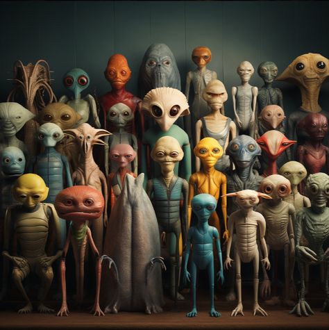 A bit of Ai fun with a few friendly aliens posing for a group shot. Cosmic Carnival, Alien Videos, Alien Photos, Other Galaxies, Arte Alien, Art Men, Aliens Funny, Creative Costumes, Alien Worlds