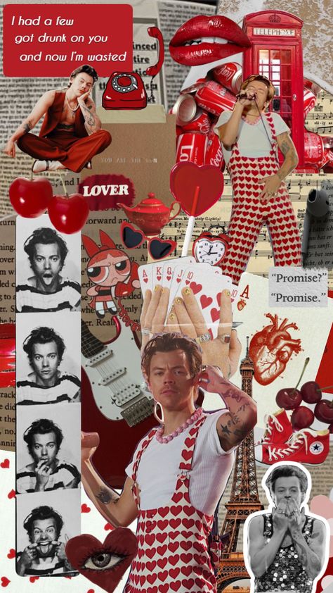 Harry Styles Shuffle Wallpaper, Harry Styles Wallpaper Lockscreen Collage, Harry Styles Shuffles, Harry Styles Coded Wallpapers, Red Harry Styles Aesthetic, Harry Styles Wallpaper Aesthetic Collage, Harry Styles Coded Lockscreen, Cute Harry Styles Wallpaper, Harry Styles Red Wallpaper