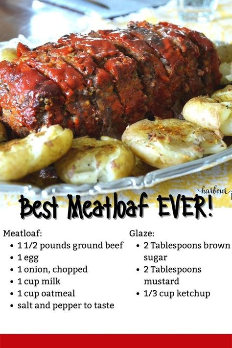 Old Fashioned Meatloaf, Beef Meatloaf, Homemade Meatloaf, Classic Meatloaf Recipe, Good Meatloaf Recipe, Best Meatloaf, Smashed Potatoes, Beef Recipes Easy, Favorite Comfort Food