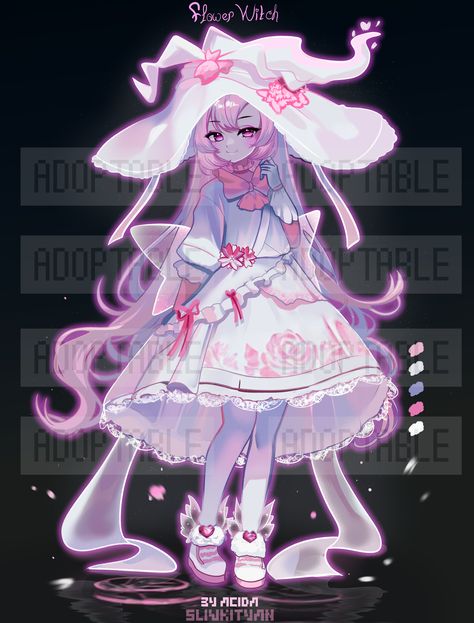 Chibi Clothes, Oc Sheet Character Design, Character Help, Aesthetic Oc, Adoptable Auction, Sweet Aesthetic, Yandere Characters, Witch Design, Anime Monsters