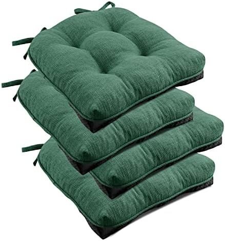 Amazon.com: downluxe Indoor Chair Cushions for Dining Chairs, Tufted Overstuffed Textured Memory Foam Kitchen Chair Pads with Ties and Non-Slip Backing, 15.5" x 15.5" x 4", Turquoize, 4 Pack: Home & Kitchen Cushions For Dining Chairs, Indoor Chair Cushions, Kitchen Chair Pads, Foam Chair, Dining Room Chair Cushions, Kitchen Chair Cushions, Tufted Dining Chairs, Kitchen Chair, Patio Furniture Cushions