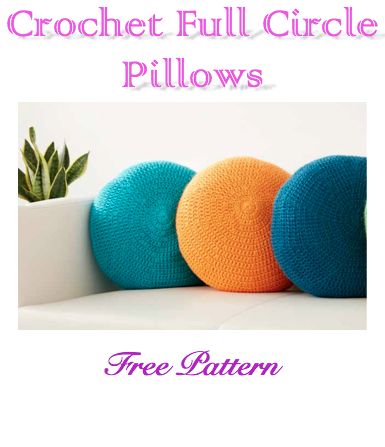 DIY Crochet Full Circle Pillow Design Free Pattern Crochet Round Pillow Pattern Free, Crochet Circle Pillow, Crochet Round Pillow Pattern, Cricut Home Decor Projects, Crochet Round Pillow, Cricut Home Decor, Crocheted Rugs, Circle Pillow, Circle Crochet