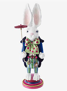 White Rabbit Alice In Wonderland, Elf Christmas Tree, Patriotic Christmas, Nutcracker Ornaments, Work Wreath, Halloween Ribbon, Kurt Adler, Disney Alice, Adventures In Wonderland