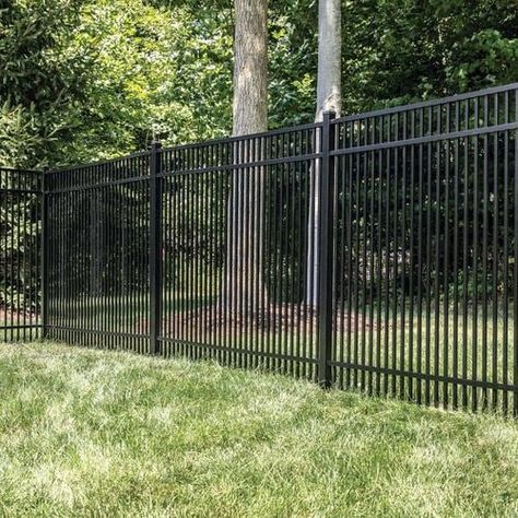 Shop freedom standard sheffield 5-ft h x 6-ft w black aluminum flat-top decorative in the metal fence panels section of Lowes.com Ranch Fence, Farm Fencing, Decorative Fence Panels, Yard Remodel, Metal Fencing, Decorative Fence, Metal Fence Panels, Aluminum Fencing, Entrance Gates Design