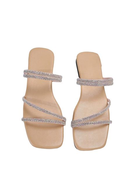 Sparkly Sandals Wedding, Wedding Sandals For Bride, Bride Flats, Design Slide, Concert Party, Sparkle Sandals, Sparkly Sandals, Daily Walking, Sandals Strappy