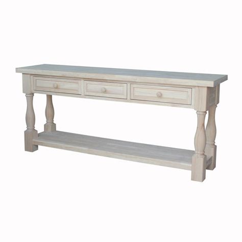 Unfinished Tuscan Console Table Console With Drawers, Tuscan Style Homes, Long Console, Tuscan Design, Tuscan Kitchen, Mediterranean Home Decor, Tuscan House, Concept Home, Console Sofa